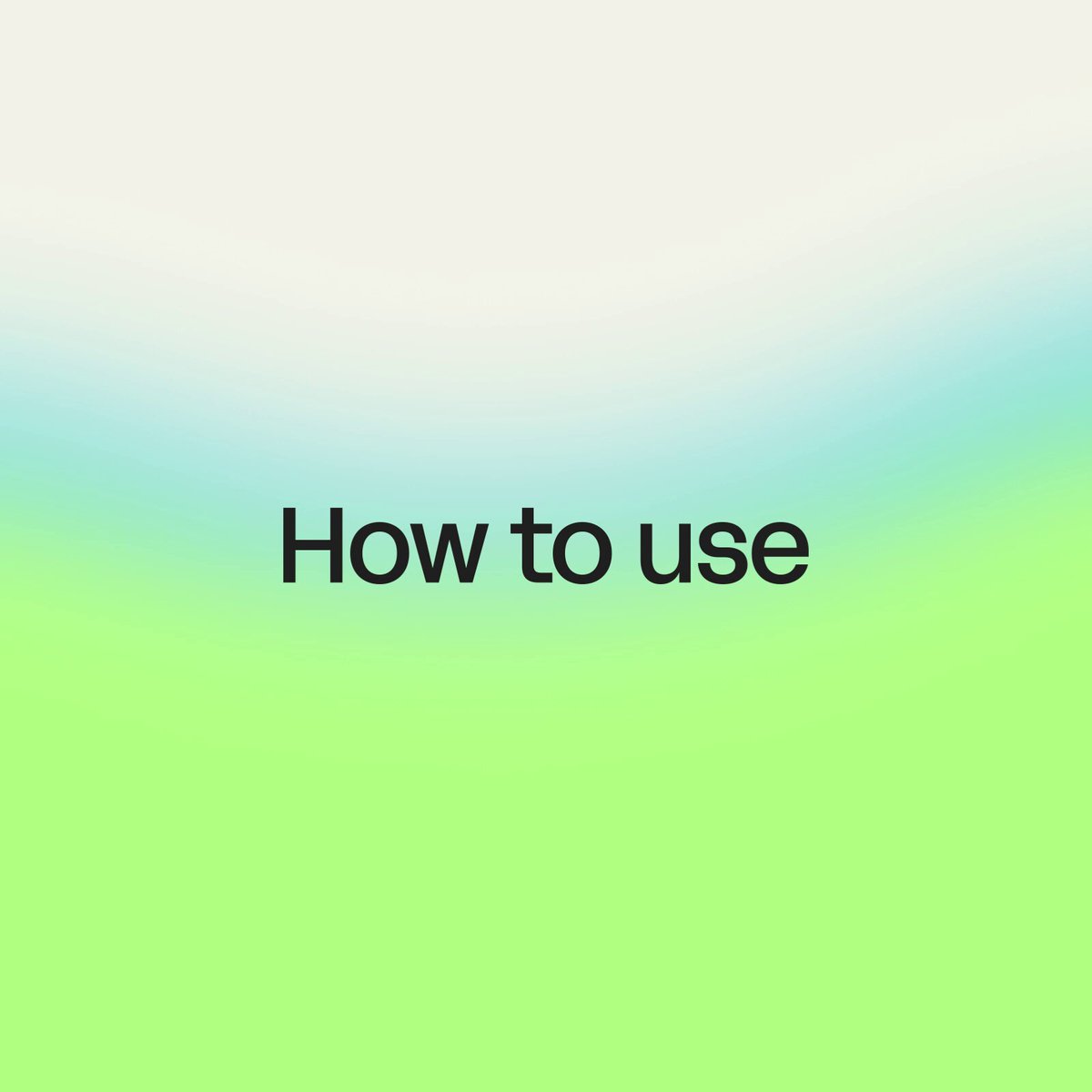 The image features a green background with white text that reads "How to use". The text is positioned at the top of the image, making it the main focus. There are no other objects or elements present in the image.