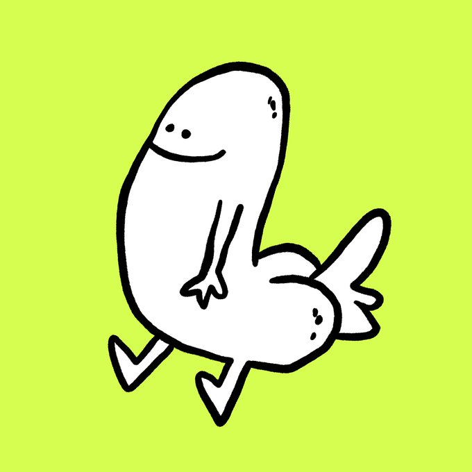 A simple white cartoon character with a bulbous head, small smiling face, tiny arms, and legs in a running pose is set against a bright lime-green background. The whimsical, butt-shaped figure playfully represents the "$HOODBUTT" meme token, with its absurd and humorous design fitting the lighthearted tone of the token's launch announcement.