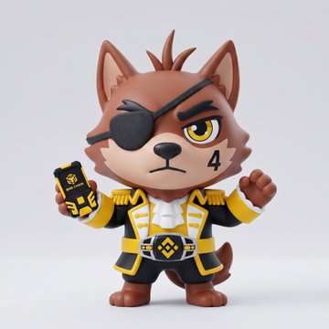 The image features a brown and black toy dog wearing a yellow and black outfit, standing upright with its arms raised as if ready for action or play. The toy appears to be a character from a video game series, specifically B-Knight, which is known for its stealthy abilities in the virtual world. The post about this toy creation highlights that it's not just a Q-version trendy toy but rather an official release of the B-Knight character.