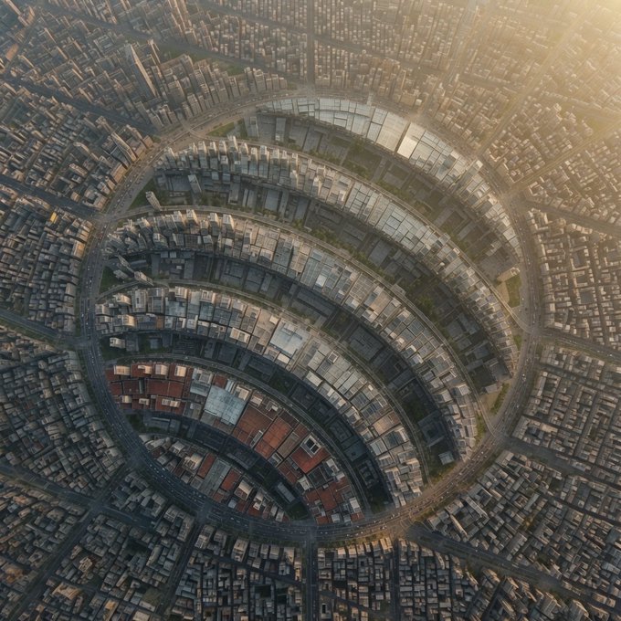 An aerial view of a densely packed city, with a large circular region highlighted to show the intricate urban layout and architecture. The post "JM, only real ones can reply" suggests a challenge or test, and the image's complex, circular design may symbolize the difficulty or exclusivity of the request.