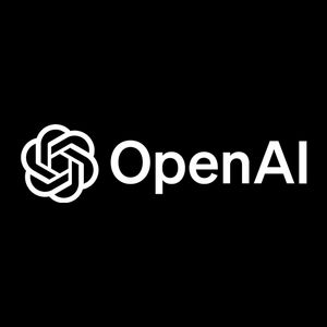 The image displays the OpenAI logo (a white geometric flower-like symbol) alongside the word "OpenAI" on a black background, representing the company reportedly in early acquisition talks with cryptocurrency cybersecurity firm Trail of Bits as noted in the accompanying post.