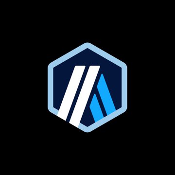 A stylized hexagonal logo featuring a dark blue and light blue color scheme with an abstract "A" design, displayed on a black background, representing the Arbitrum brand.

The image directly relates to the post as it depicts the Arbitrum logo, which is mentioned in the context of the 8% allocation to the Arbitrum DAO treasury and $ARB token governance discussed in the message.