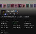 A cropped section of the OpenSea page from image 8, showing the 'Argonauts' collection header and some statistics.