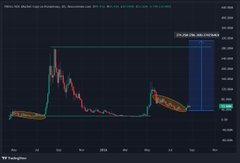 A TradingView chart titled 'Micro NVX (Wormhole) on Polygon, W...' showing price action between roughly 0.0000 and 460.000 with a highlighted rectangular zone labeled 'CZ FU 95, 99, CZZCZ' in the upper portion.