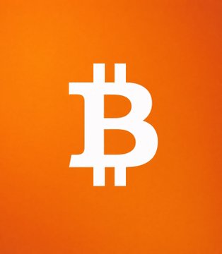 The image features the white Bitcoin "₿" logo centered on a vibrant orange background. This visual ties directly to the post's news about the probability of Bitcoin's price crossing the $100k milestone before December 2026.