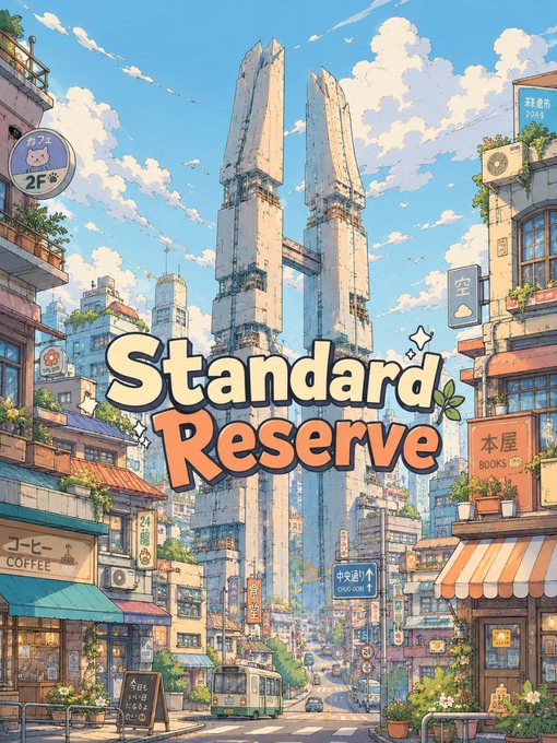 An anime-style illustration of a futuristic cityscape with towering skyscrapers and the text 'Standard Reserve' overlaid in the center.
