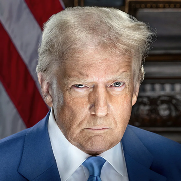 This image features Donald Trump, whose company Trump Media is reportedly doubling down on crypto despite significant financial losses, as detailed in the accompanying post. The post mentions a $361 million deficit and a reliance on 9477 Bitcoin.