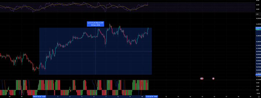 A dark-themed financial trading chart displays candlestick price action with indicators and a highlighted trade entry, with a date range of 2024-10-30 to 2024-10-30.