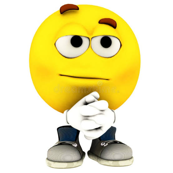 A skeptical, suspicious yellow cartoon emoji with furrowed brows, crossed arms, and a side-eye expression wears sneakers and jeans, perfectly capturing the doubtful tone of the post questioning a cryptic "cabal" message about treasury payouts and post-dump price recovery.