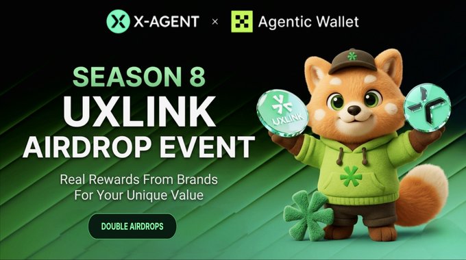 "UXLINK Season 8 is officially LIVE! The gate to the ultimate Web3 social productivity era is wide open. Participate now at: dapp.uxlink.io/season8 We have lined up two core missions for the community to kickstart this season: Mission 1: Engage with @XAgent_official , a company that provides agents and their clients with real rewards from brands they love, for your unique value."