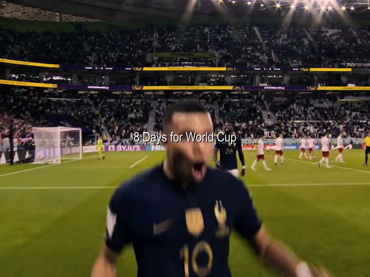 The image features a soccer player wearing a blue jersey with the number 10, who appears to be celebrating after scoring a goal during a match. The scene takes place in front of an empty stadium filled with spectators. The caption for the image reads "It'S time to bet on WORLD CUP is coming :> Kreo sews like a machine again ... Live stream esports. Sell % directly in the limit. While others think Kreo is already making you profitable at the World Cup.", which suggests that there might be an upcoming soccer match related to the World Cup and the player's team.