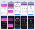 The collage shows a mobile app's repayment user experience flow with screens displaying "Repayment" headers, a pink circular progress graphic, and dark-themed interfaces featuring total amounts like "$3,180.00" and "$5,175.39." It demonstrates the step-by-step UI for managing loan or debt repayments across light and dark modes.