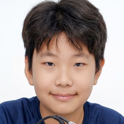A close-up portrait of a young teenage boy with dark hair wearing a navy blue shirt, smiling softly at the camera against a plain white background, illustrating the post's reference to a "16-year-old Chinese kid" associated with the $BEM/ARC public chain comparison.