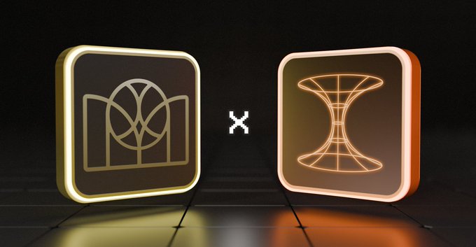 Two stylized 3D icons separated by a pixelated 'x' symbol: a yellow book-like icon on the left and an orange hourglass icon on the right.