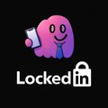 A dark image shows a cartoon pink brain character holding a key next to a padlock, above the text "Locked In" with a lock icon.