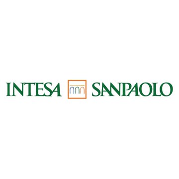 The image shows the Intesa Sanpaolo logo, the Italian bank referenced in the post as having shifted its institutional crypto holdings from IBIT (Bitcoin) to ETHB (Ethereum), illustrating the company's strategic move toward Ethereum exposure.