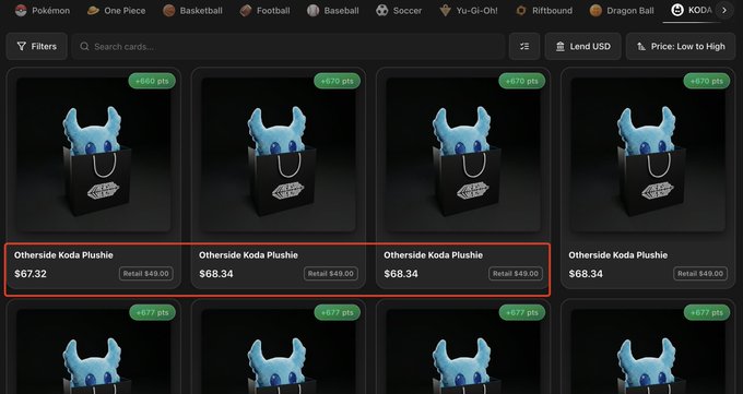 In the image, there are eight adorable Pokemon characters displayed on a store's website. The main focus of the display is two Pokemon plush toys placed side by side. This arrangement allows potential buyers to easily compare the size and features of both toys. The store also sells NFTs (Nonfungible Tokens) for these Pokemon characters, offering an additional way for collectors or gamers to own and trade digital merchandise related to their favorite characters.