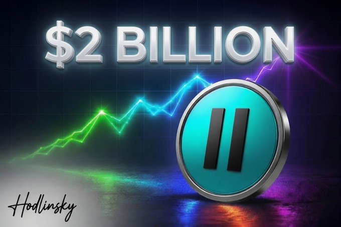 A stylized graphic featuring the text "$2 BILLION" above a rising neon stock chart and a glowing Qubic (QUBIC) logo, branded with "Hodlinsky," visually amplifying the bold prediction of Qubic reaching a $2 billion market cap in the next cycle.