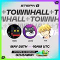 The image features an advertisement poster for a gaming event called "Townhall day". The poster includes three different cartoon characters, each representing a different game or character from the gaming world. One of the characters is a dog, another is a person with a beard, and the third one is a person wearing a hat. The poster also contains text that provides information about the event, such as the date, time, and location, along with details about the games being discussed at the event.