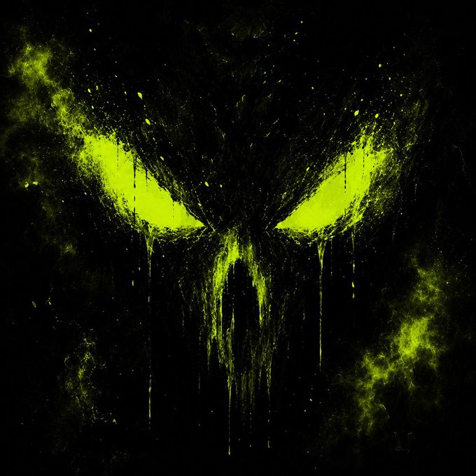 A menacing green paint-splatter depiction of the Punisher skull looms against a black background, perfectly matching the bold "RT & Drop your $ETH Wallets Below" call-to-action with its dark, aggressive aesthetic and dripping paint effects.