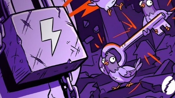 A cartoon illustration shows a large hammer with a lightning bolt emblem smashing through purple rock alongside startled purple birds, symbolizing the disruptive "smash" alerts from a Telegram-based crypto campaign tracker called Wingston. The image visually represents the tool's promise to deliver breaking notifications before the crowd catches on, tying into the user's frustration about missing early opportunities on app.rally.fun.