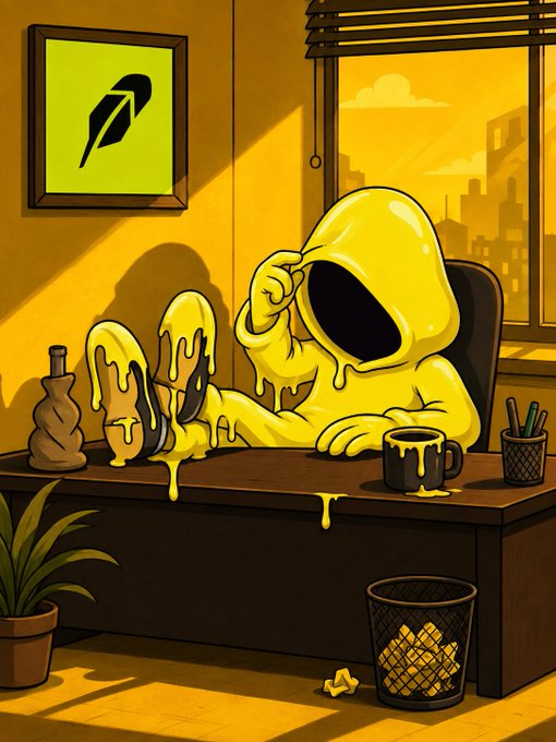 A tired, melted figure slumps over a desk with their feet up, surrounded by a messy coffee mug, crumpled papers, and a trash bin overflowing with discarded drafts—symbolizing the exhaustion and futility of producing low-effort content. The scene visually reinforces the message that prioritizing quality over quantity yields more meaningful results than mindlessly churning out posts.
