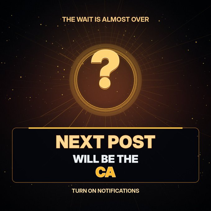 A promotional graphic with a gold question mark reading 'THE WAIT IS ALMOST OVER' and 'NEXT POST WILL BE THE CA' with a call to 'TURN ON NOTIFICATIONS'.