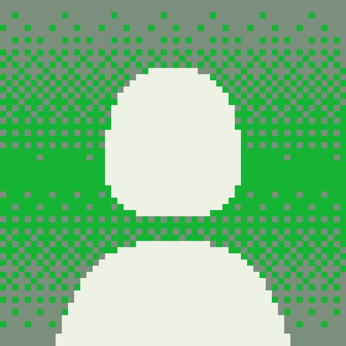 A pixelated green portrait-style silhouette with a blank head cutout against a white background, likely representing a generic NFT profile image associated with the Max Extractors collection discussed in the post about Colethereum's airdrop to Spritehood holders. The image serves as a visual placeholder for the at-risk NFTs where burning will continue until the collection reaches 444 or fewer.