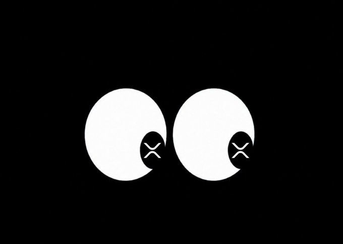 Two white "X" logos on a black background represent the XRP cryptocurrency, visually pairing the ticker symbol with the iconic Ripple branding.