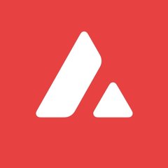 The image displays the Avalanche logo (a stylized white "A" on a red background), which directly relates to the post's mention of the NYSE testing Avalanche technology to bring tokenized US stocks and ETFs onchain with stablecoin-based funding.