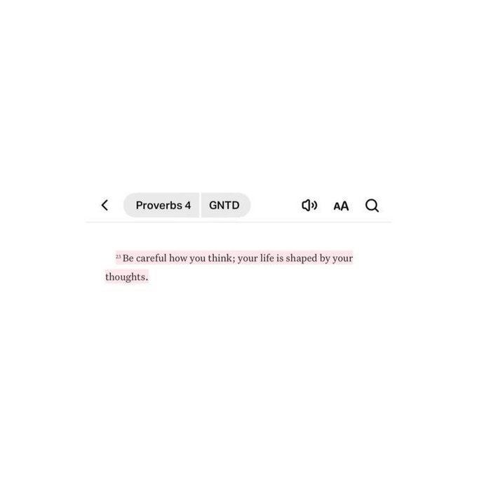 A screenshot of Proverbs 4:23 from the GNTD translation, reading "Be careful how you think; your life is shaped by your thoughts," shared alongside a Sunday morning post encouraging followers to attend church and referencing $RIVER / @RiverdotInc / @River4fun.