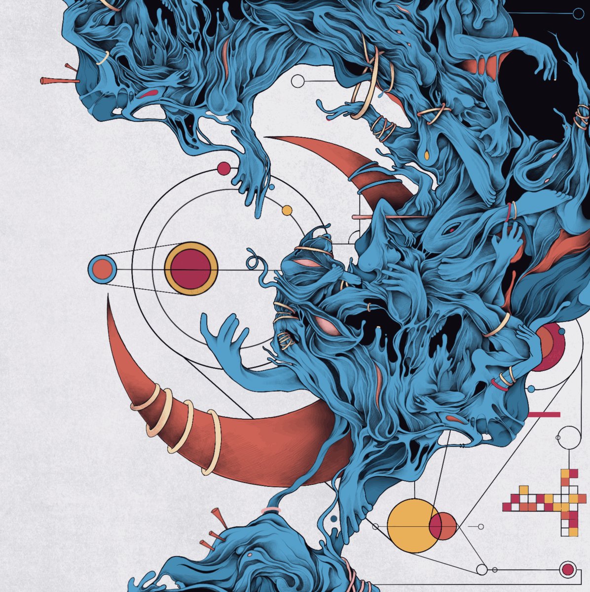 The image features a blue, velvet-like texture with a metallic sheen that gives it an ethereal appearance. The background of the image is white, which contrasts with the blue color of the object. There are several circles scattered throughout the image, adding depth and complexity to the overall composition. The post in question reads "GM! Blue Velvet #2" on the left side of the image, indicating that this artwork has been created by GM!.