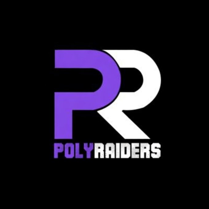 The image features a logo for Poly Raiders, which is a purple and white design with the word "PRGT" written in capital letters. The logo also includes text that reads "Feed Kids + Pump Bags, No Cost Tired of charity". This suggests that the Poly Raiders are involved in charitable activities or fundraising efforts related to education and children's well-being.