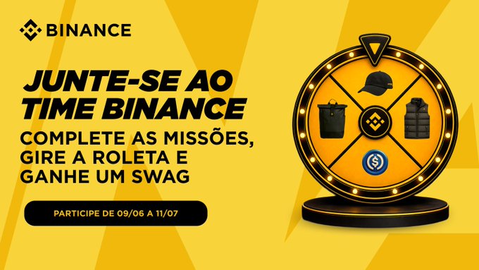 The image features a yellow banner with some objects placed inside a gold wheel against a white background, suggesting an advertisement for a casino game that involves the use of Bitcoins as payment. The text at the bottom encourages viewers to participate by clicking on the link provided in the image and offers a reward: a chance to win $100 or more if they succeed.