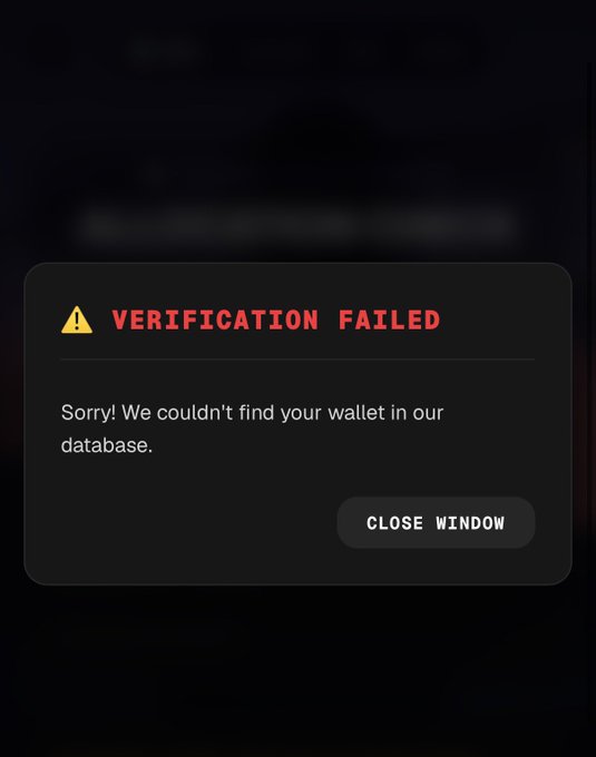 The image shows a screen displaying an error message, which appears to be from a mobile app or website. The screen warns about a verification problem and provides instructions for troubleshooting. It also reveals that this issue may have been caused by a software conflict, as the app was not running properly in the browser window, possibly on a smartphone.
