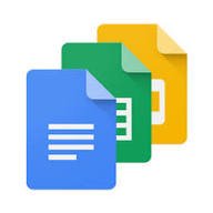 The Google Docs logo featuring three document icons in blue, green, and yellow.