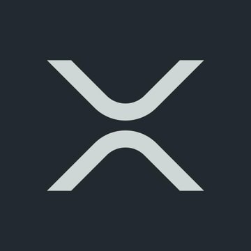 The image displays the light blue and white XRP logo on a dark background, symbolizing the cryptocurrency mentioned in the post about maintaining conviction through market volatility based on research rather than headlines.