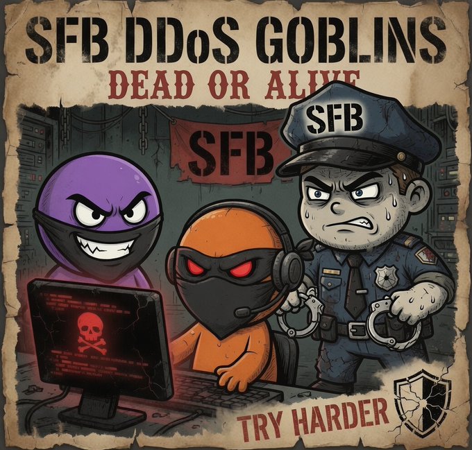 The image features a cartoon scene with three characters, including a police officer wearing a hat, sitting at a desk using a computer mouse. The other two characters are depicted as a purple monster and an orange monster, both of which have horns. They appear to be engaged in some sort of activity on the computer screen. The background shows a room filled with smoke, suggesting that they might be involved in some sort of illegal or dangerous operation.