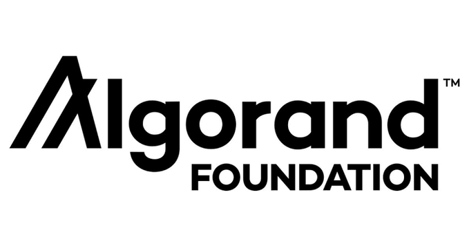 The image shows the black-and-white "Algorand Foundation" logo, featuring a stylized "A" symbol next to the brand name with a trademark symbol. This directly relates to the Vietnamese post reporting that the Algorand Foundation has lost another senior leader—the third departure in about six weeks, following the exits of the CEO and CTO, raising community concerns about the project's future direction.