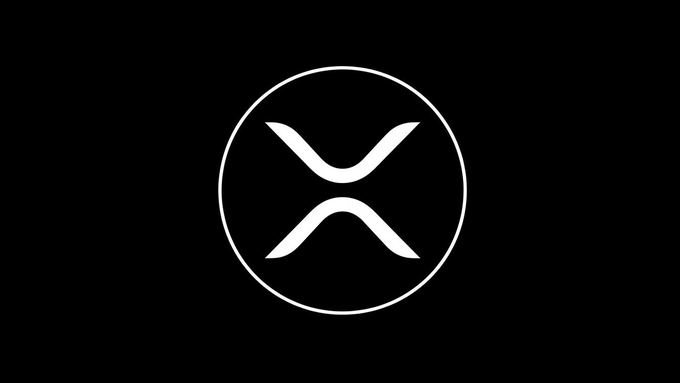 The image displays the XRP logo — a black-and-white circular emblem with a stylized "X" formed by two inward-facing curved lines. It relates to the post by visually representing XRP, the cryptocurrency highlighted as underperforming compared to BTC, ETH, and SOL despite ongoing ETF demand.