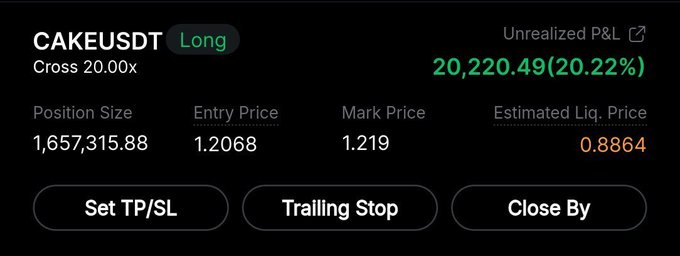 The image shows a screenshot of an excel worksheet with information about a cryptocurrency exchange called "CakeUSDT", which seems to be related to "set TP sl". The worksheet displays a summary of the current position, entry price, mark price, estimated liquid price, and whether it's closed by "TRALING STOP" or "CLOSE BY". The image provides details about the "CakeUSDT" cryptocurrency exchange with a focus on its features for potential investors.