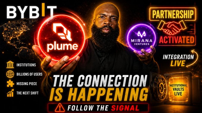 The image features a man holding two balls, one red and one purple, with the words "Bybit" written above them. The background of the image shows a poster for a new integration between Bybit and Mirana, which is related to retail misspending. The poster also includes information about the partnership between Bybit and Mirana, as well as details on how users can follow the signal to learn more about this integration.