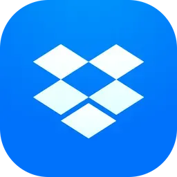 A Dropbox-style app icon featuring the company's open-box logo on a blue background, visually substituting Dropbox for Bitcoin's blockchain to illustrate the message that "Bitcoin Blockchain is not Dropbox" in support of BIP-110.