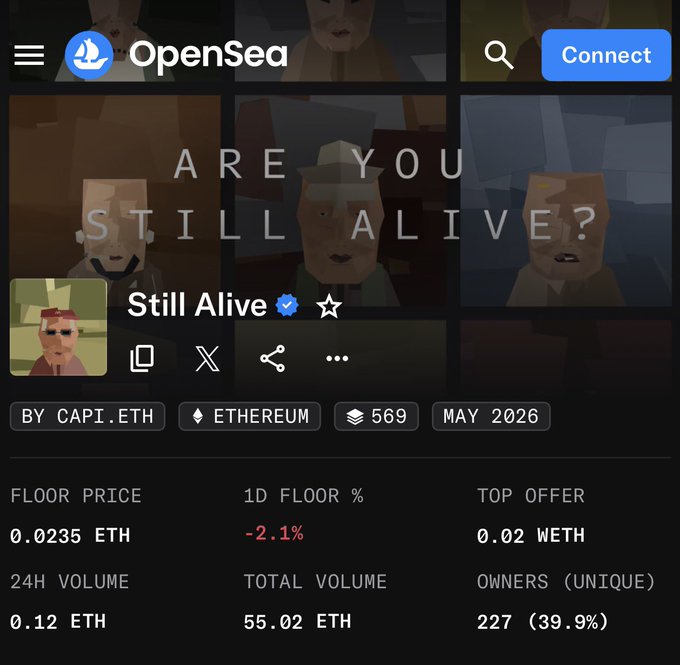 A screenshot of a smartphone's screen displaying an openSea cryptocurrency wallet page with several details about Bitcoin transactions, including the volume at which it was reached.