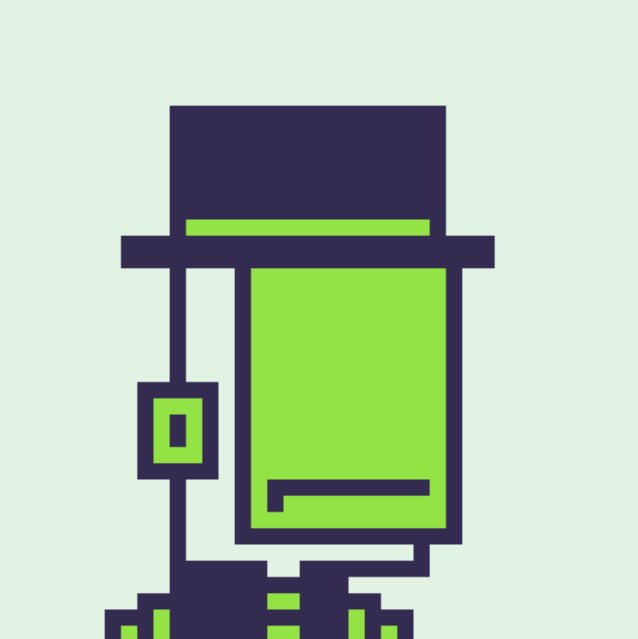 A stylized green and dark blue icon or pixel art graphic depicting an industrial machine or generator.