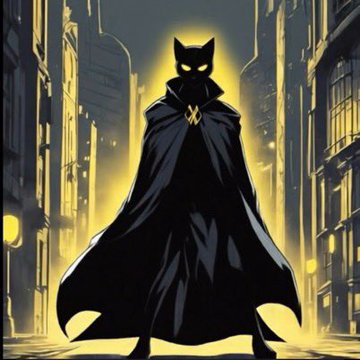A masked superhero in a flowing black cape stands illuminated in a golden-hued city street, conveying triumph and power. The image symbolizes the transformation from a novice to a seasoned, formidable figure in the crypto world—comparing the early struggles of a first-year investor to the confident, dominant presence of someone who has endured six years in the market.