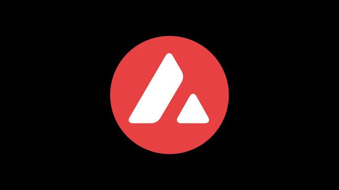 A red circular Avalanche (AVAX) logo sits centered against a black background, representing the blockchain network highlighted in the post about Dubai's DIFC Courts verifying $5.1B in orders on Avalanche's C-Chain.