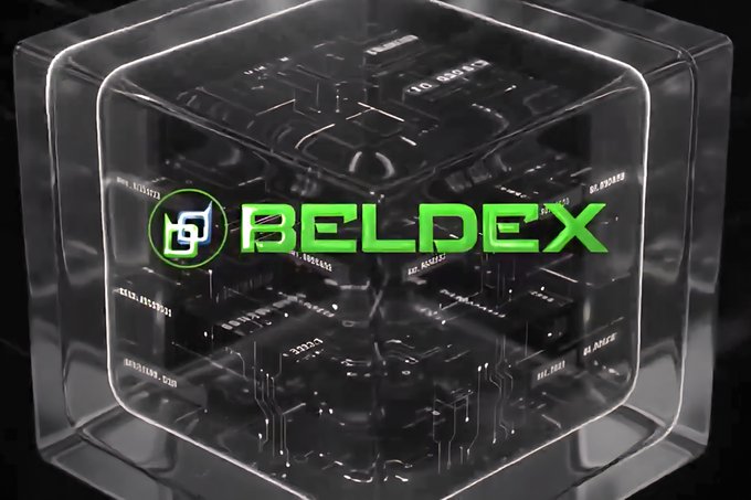 A transparent cube displaying circuitry with the green text 'BELDEX' and a logo in the center.