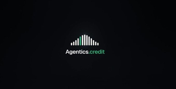 A dark background displaying the logo for 'Agentics.credit'.
