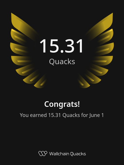 "I just earned 15.31 Quacks and moved up +23 spot on @wallchain in one day. Good stat for the month I guess Bear in mind @quipnetwork stands out for focusing on real usage signals over narrative hype."